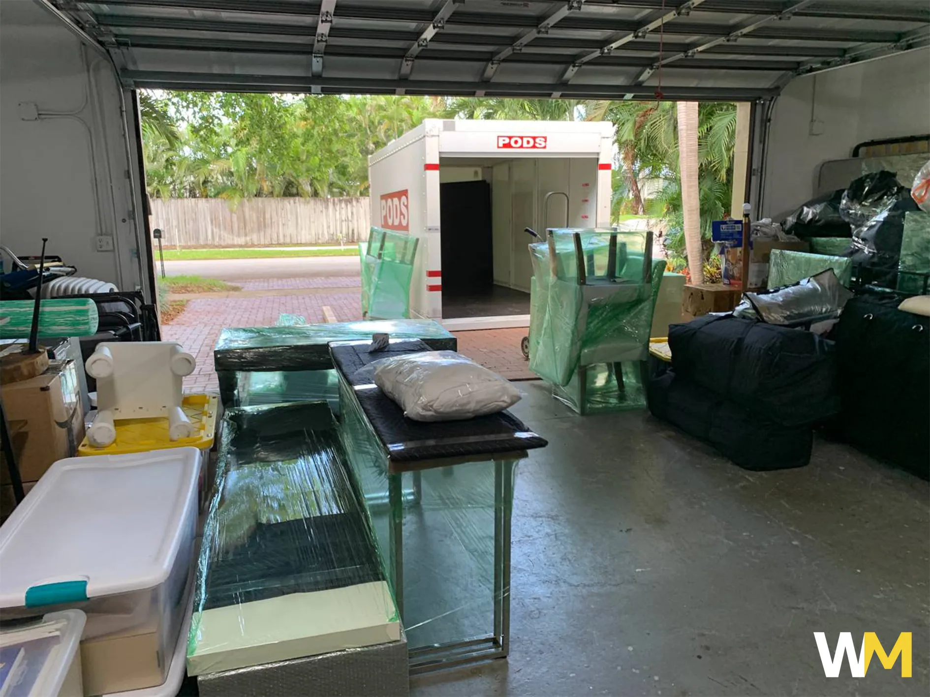 Packed Boxes and Furniture Ready to Loading in Truck